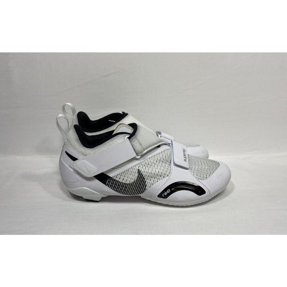Nike Cycling Shoes Womens 6.5 White Black Superrep Spinning Hook Loop CJ0775-100
